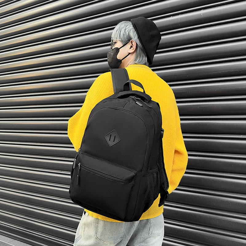 Waterproof and wear-resistant backpack for men, simple and large-capacity backpack for men, junior high school and high school student schoolbags for men