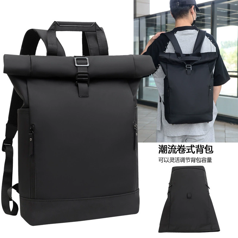 Cross-border backpack men’s roll-top water-repellent business computer bag work commuter backpack fashion trend wholesale special price