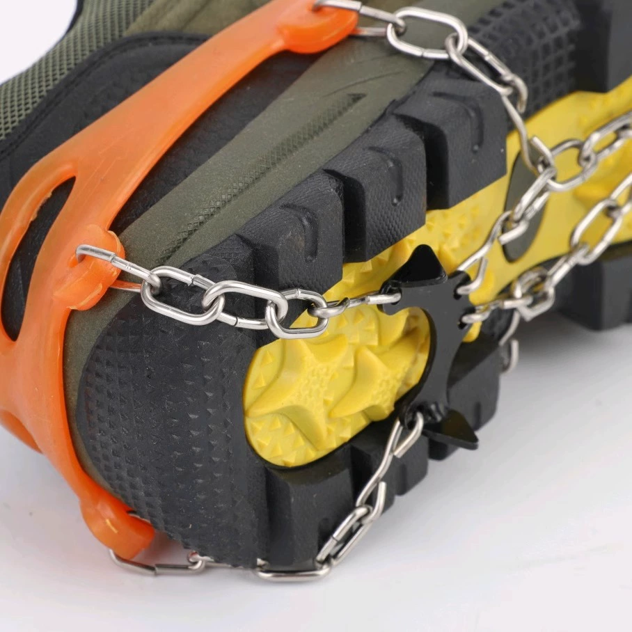 Outdoor supplies snow claw equipment non-slip shoe covers shoe spikes steel chain ice climbing rock climbing non-slip 8-tooth crampons - Image 3