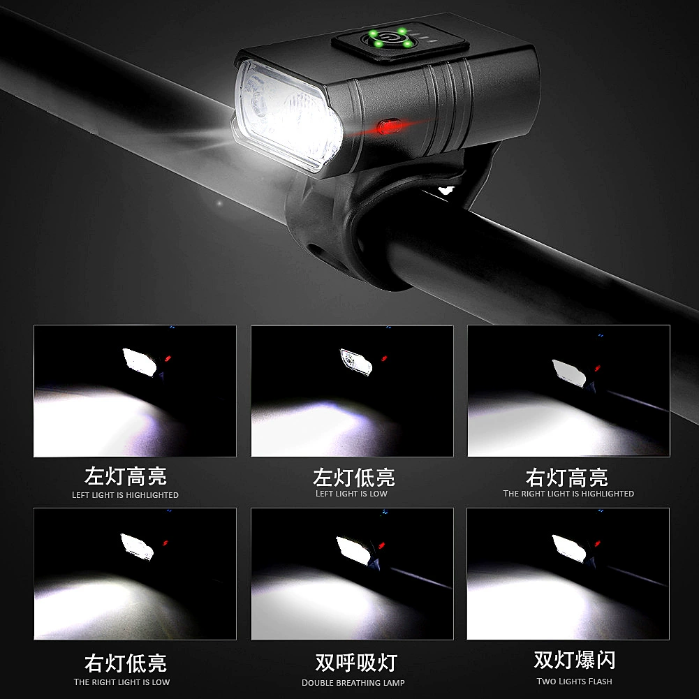 Bicycle light aluminum alloy headlight strong light riding flashlight equipment night riding road mountain bike accessories set tail light - Image 4