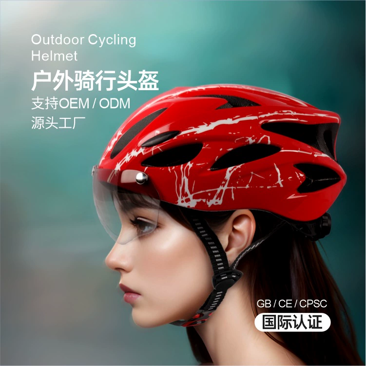 Cycling bicycle helmet Bicycle helmet with goggles One-piece bicycle helmet