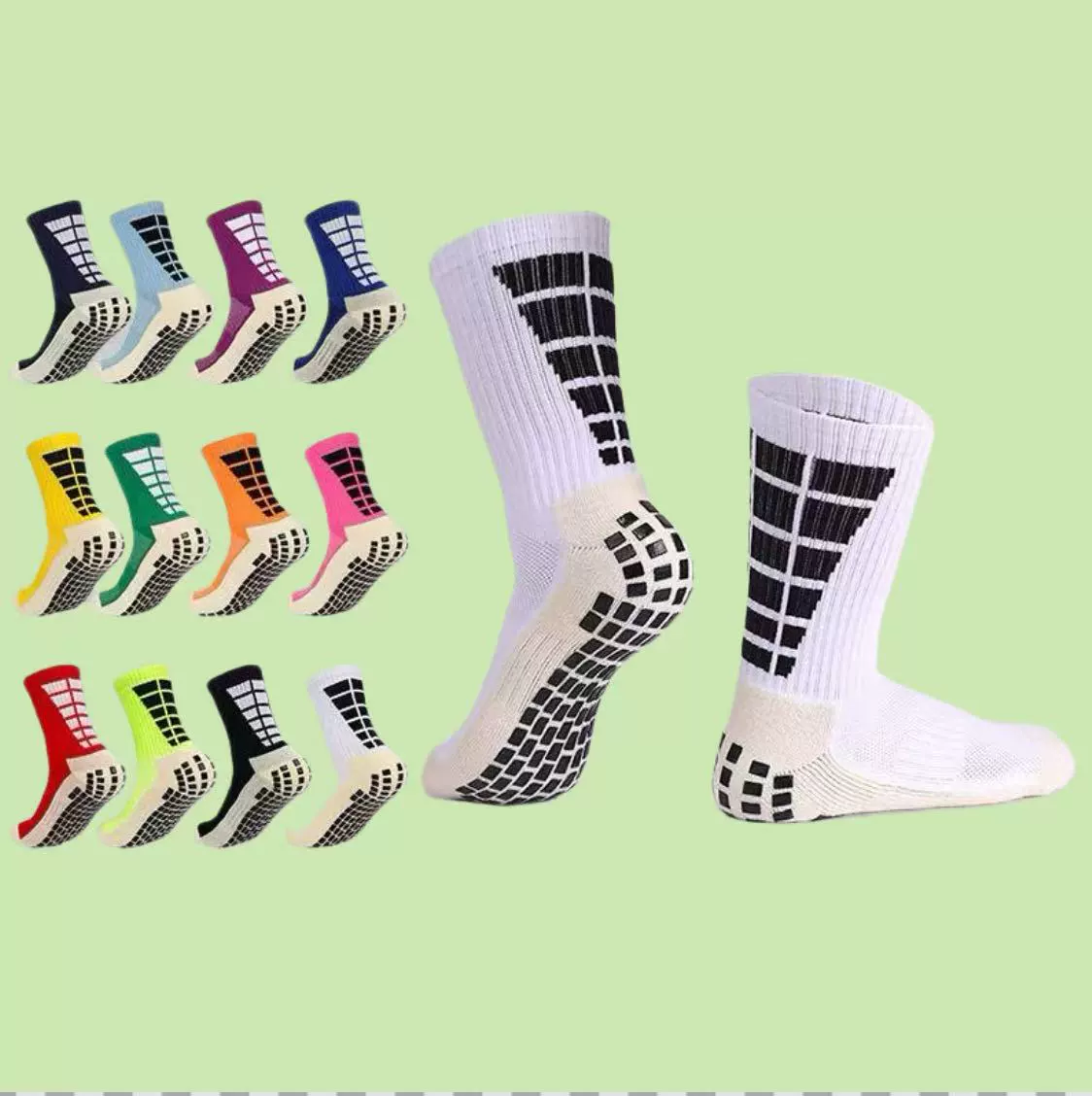 Cross-border football sports socks, rubber socks, mid-tube socks, non-slip, shock-absorbing, thickened towel bottom sports socks, factory direct sales