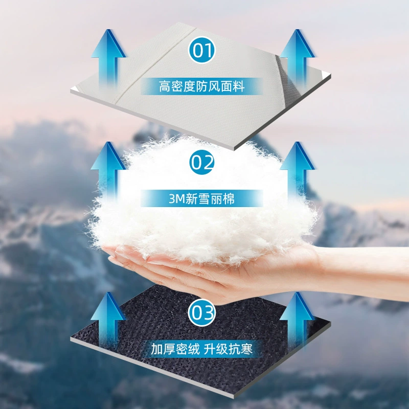 Ski gloves women's winter 3m cotton thermal gloves thickened velvet windproof and cold-proof men's cycling gloves - Image 3