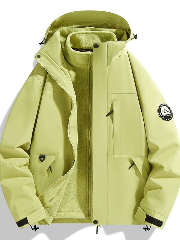 Outdoor three-in-one two-piece jacket for men and women, new windproof and waterproof long-sleeved jacket, high-end detachable jacket - Image 2