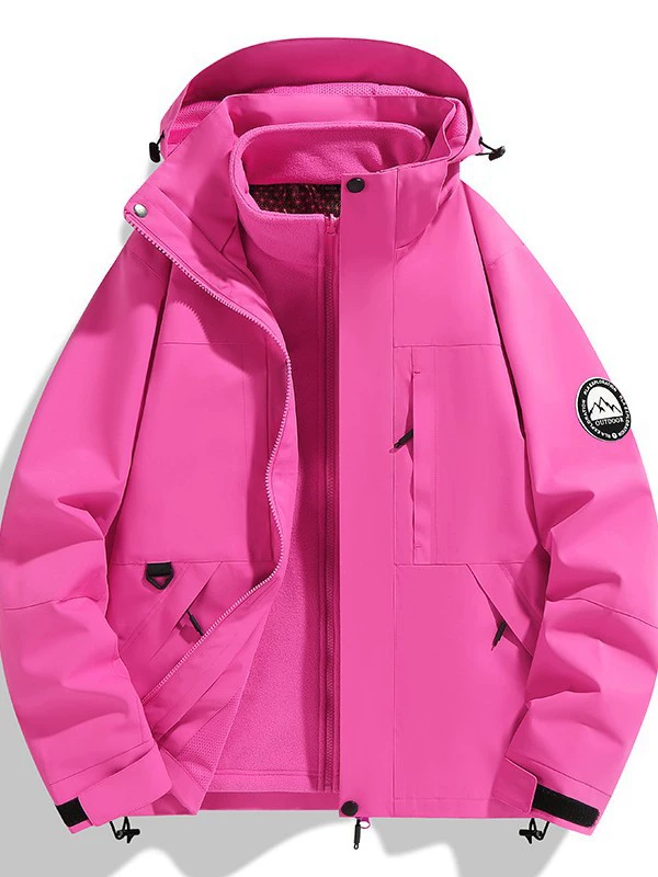 Outdoor three-in-one two-piece jacket for men and women, new windproof and waterproof long-sleeved jacket, high-end detachable jacket - Image 4