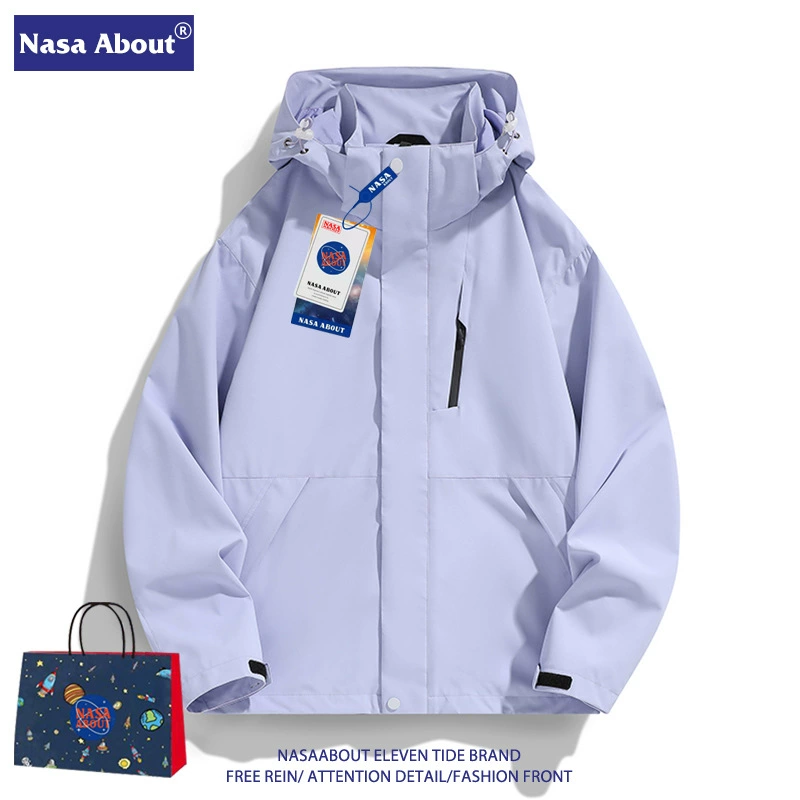 NASA three-in-one jacket for men and women, new windproof and rainproof spring and autumn mountaineering clothing two-piece set - Image 3