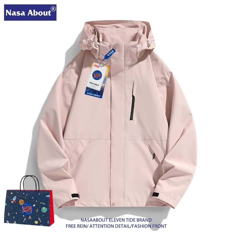 NASA three-in-one jacket for men and women, new windproof and rainproof spring and autumn mountaineering clothing two-piece set - Image 4