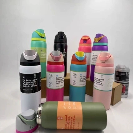Amazon cross-border owala freesip double drink sports water bottle handle bounce cup 304 stainless steel thermos cup - Image 3