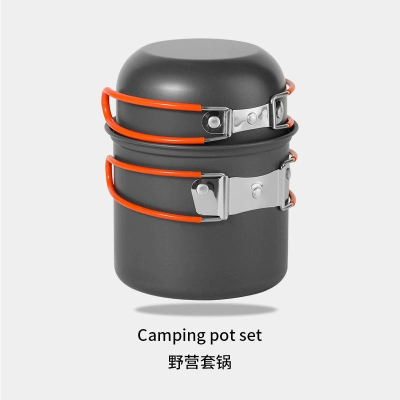 DS101 outdoor camping pot for 1-2 people backpacker cookware set boiler head coffee cup multifunctional pot set
