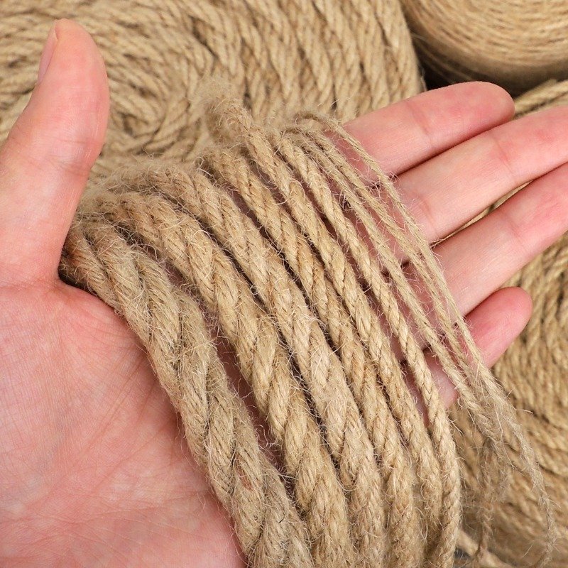 Hemp rope rope binding rope thickness handmade diy braided twine cat scratching rope grid photo wall decoration material