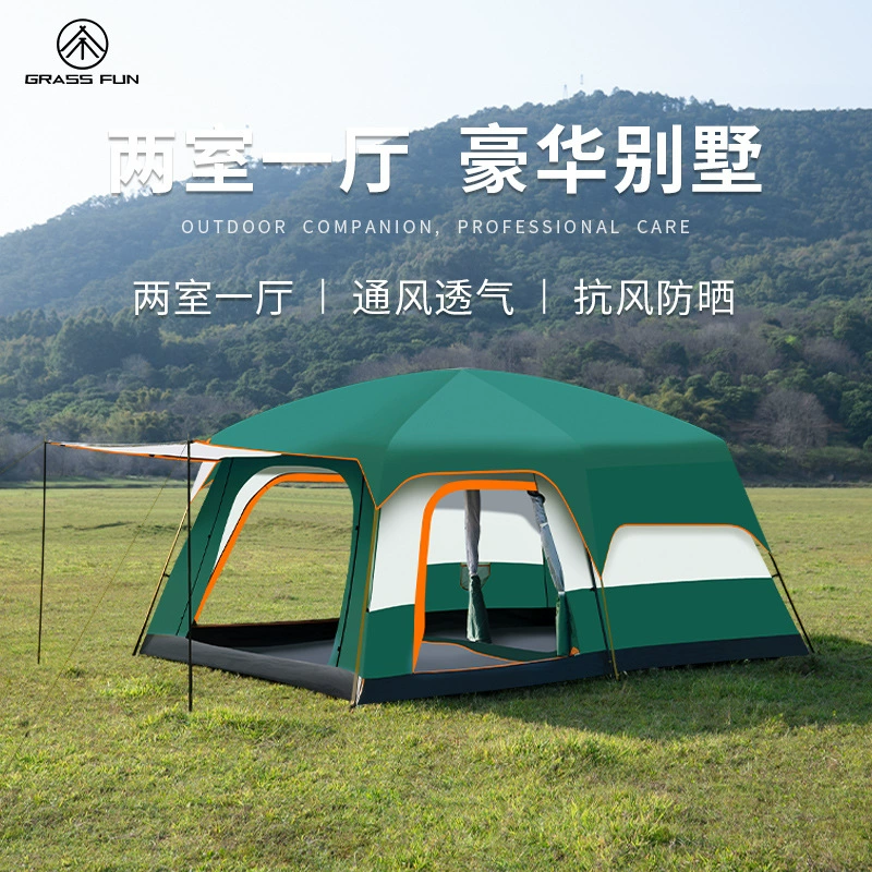 Cross-border hot selling camping tent outdoor 3-4 people two rooms and one living room 5-8 people two rooms and 10 people large tent manufacturer wholesale - Image 2