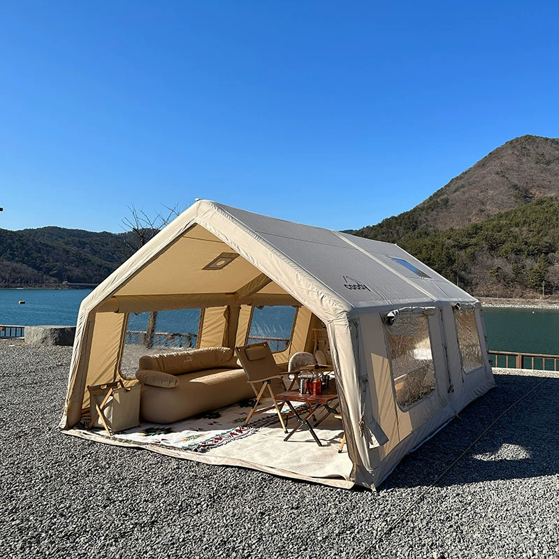 Junxin Coody17.2 inflatable camping tent, outdoor camping free of construction, two rooms and one living room, 5-8 people, suitable for all seasons