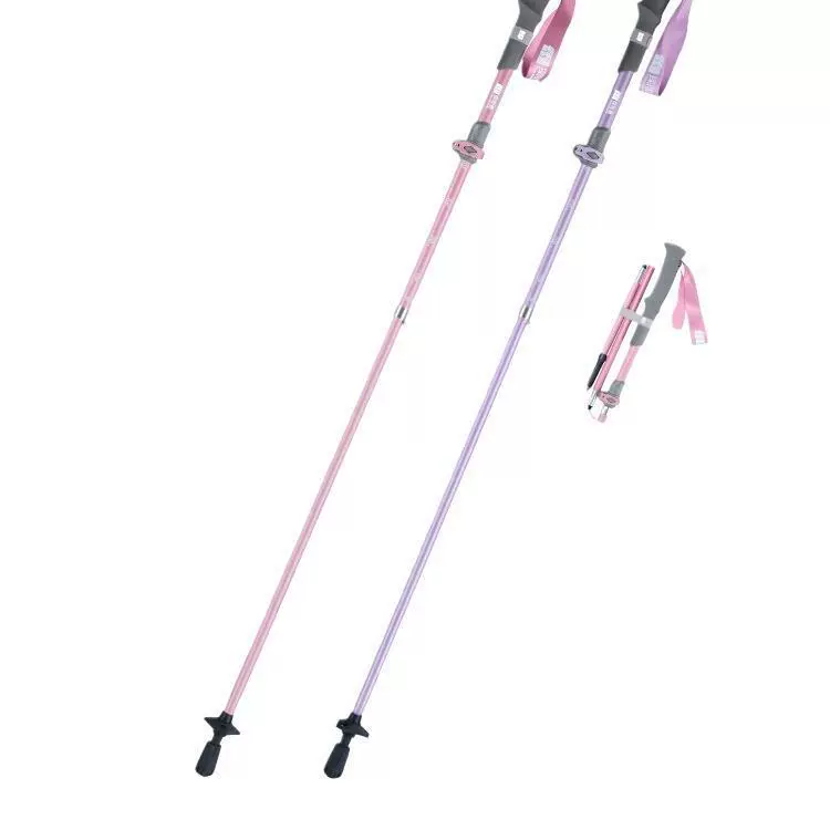 Carbon fiber folding trekking pole women’s walking stick professional outdoor hiking equipment pink children’s sports outdoor